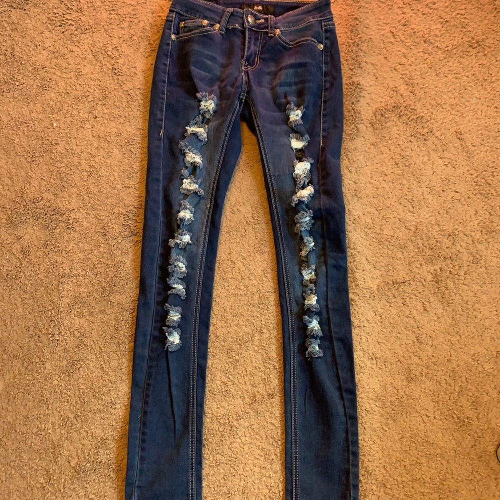 Dark ripped jeans